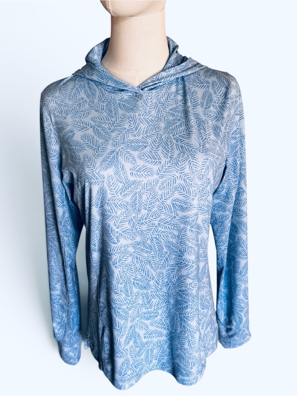 Peter Millar UPF 50+ Sun Protection Long Sleeve Golf Pullover Hoodie Blue Palm S